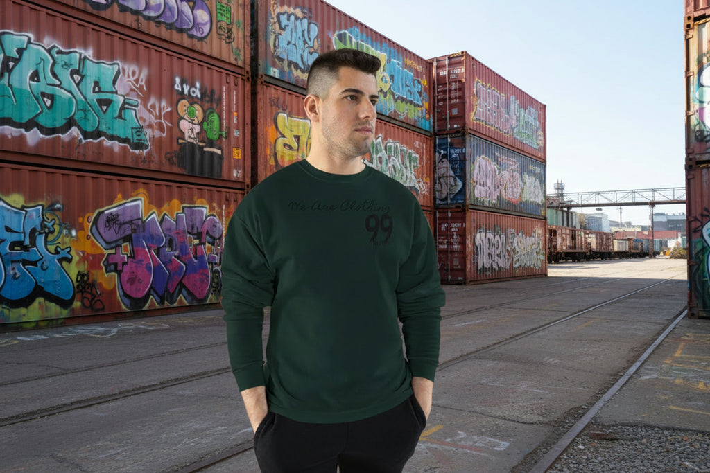 Crewneck Sweatshirt — '99' Drip Graphic Crewneck (Me Are Clothing)