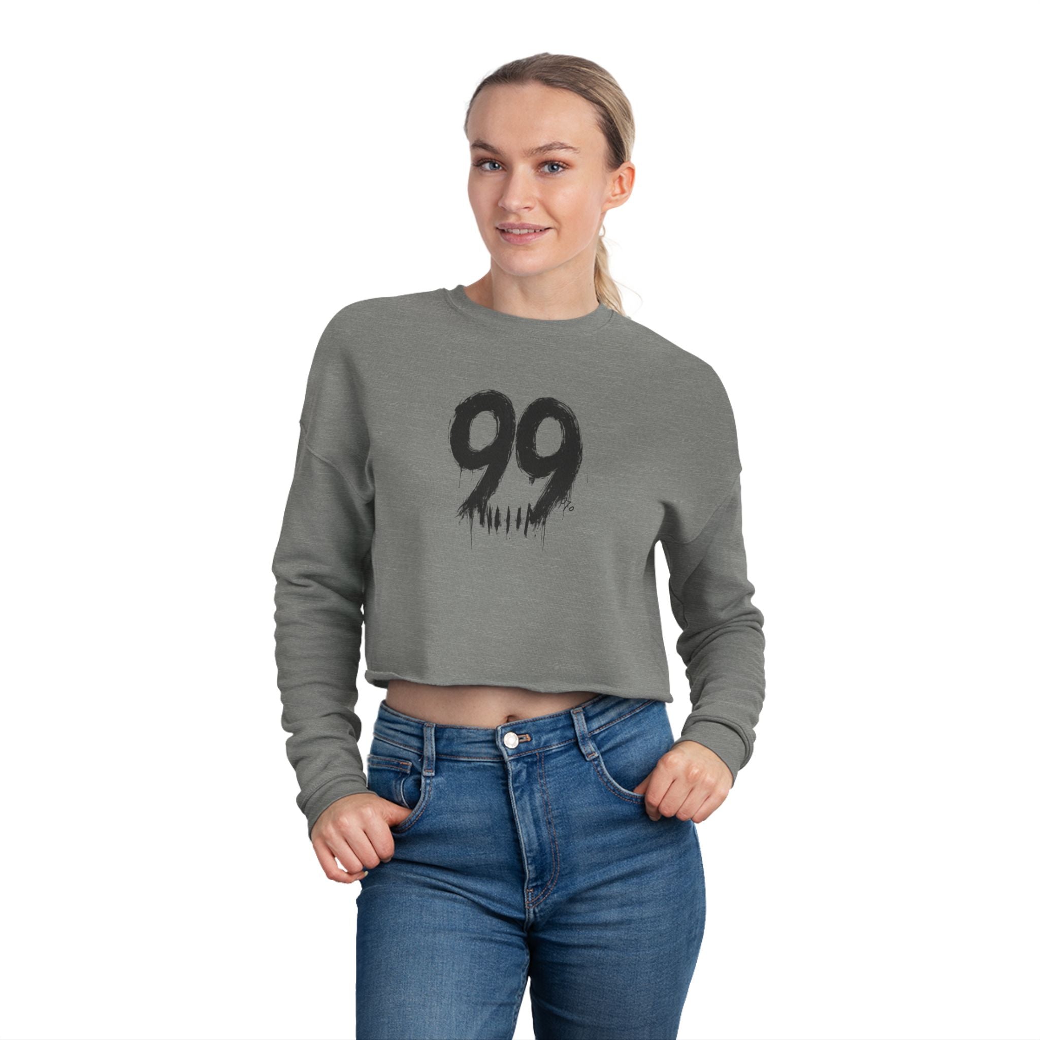 Cropped Sweatshirt — 'We Are' Varsity number Skull  Cropped Crewneck