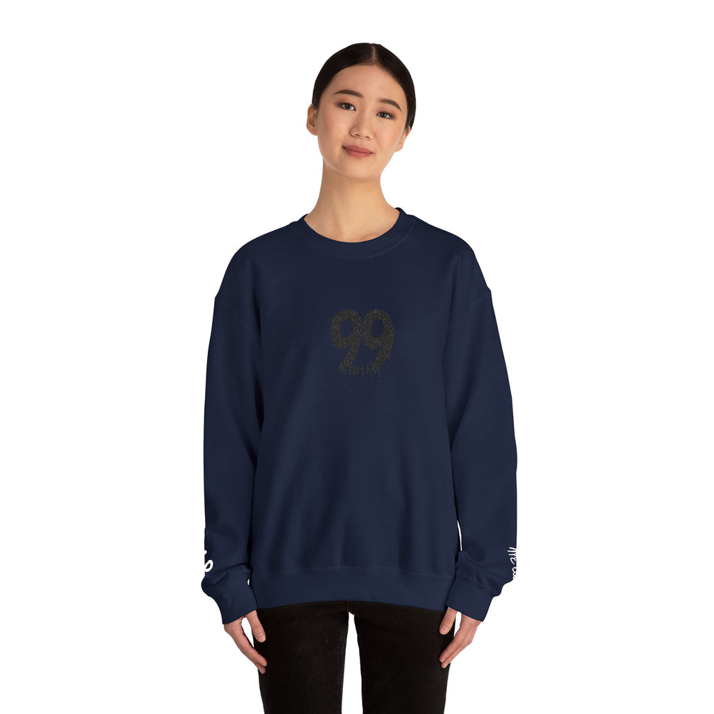 Crewneck Sweatshirt — Subtle Floral '99' Graphic