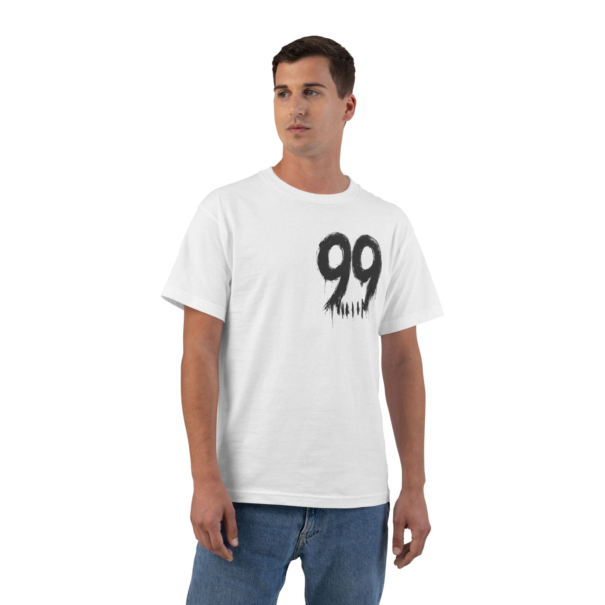 T-Shirt — '99' Drip Front & QR Skull Back Graphic Tee