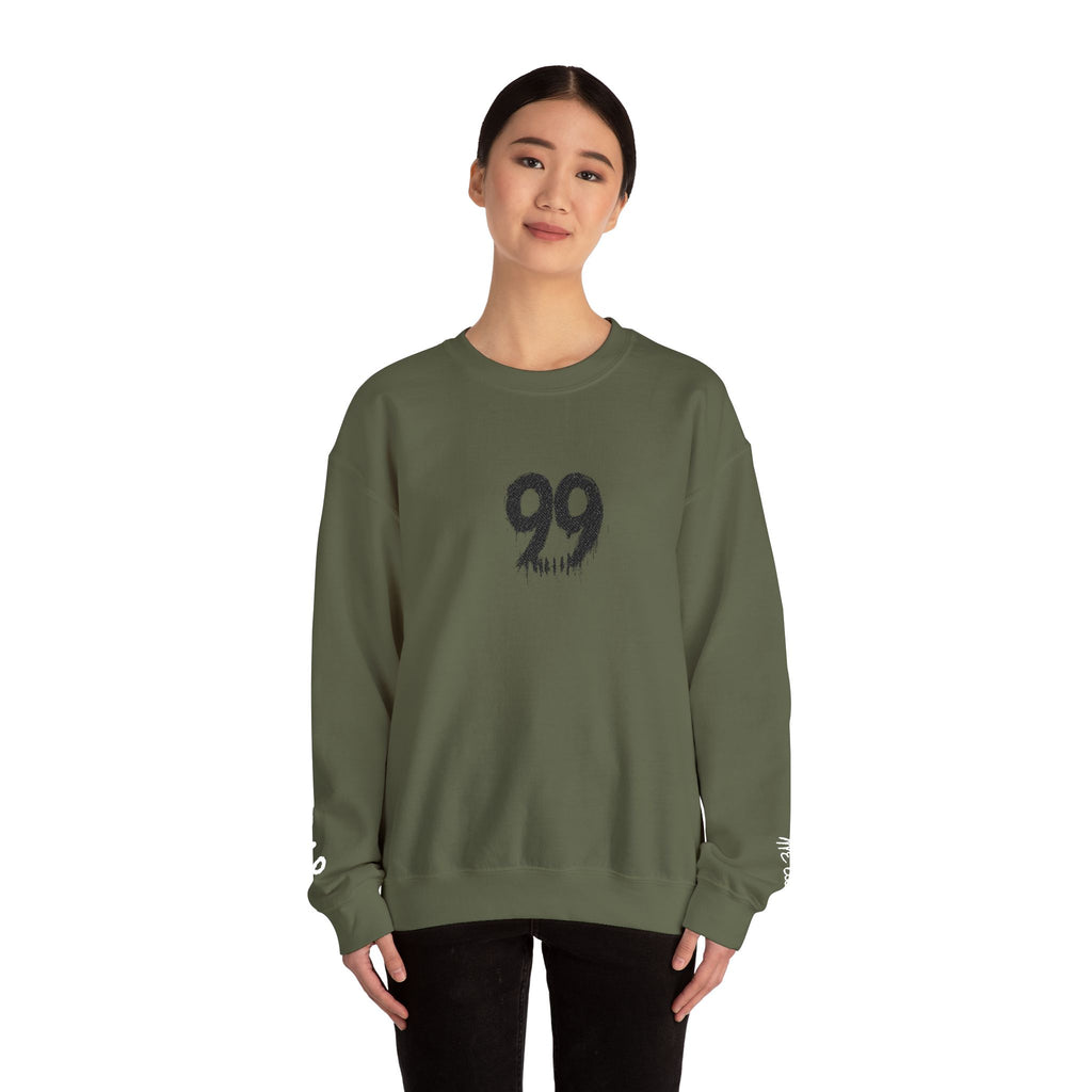 Crewneck Sweatshirt — Subtle Floral '99' Graphic