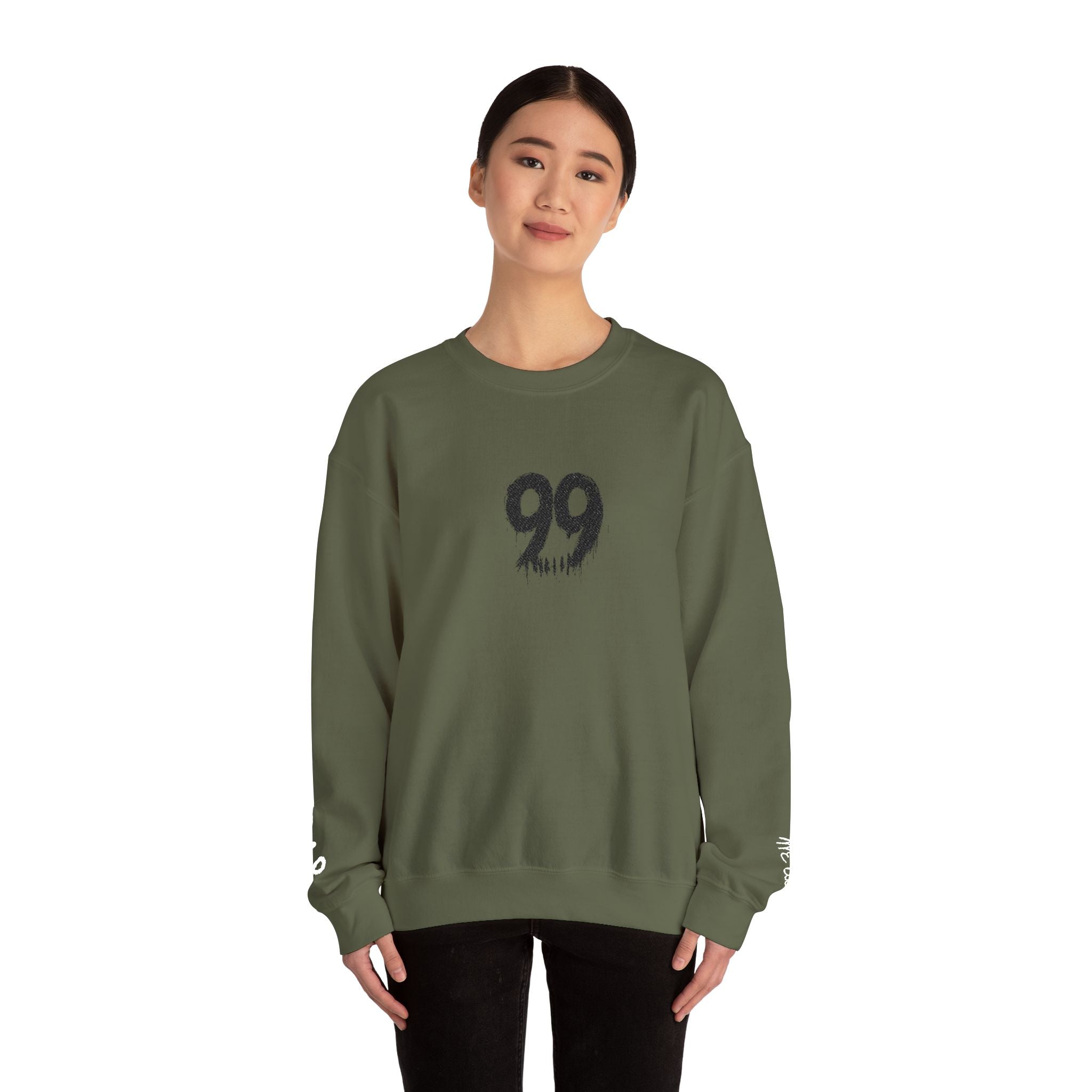 Crewneck Sweatshirt — Subtle Floral '99' Graphic